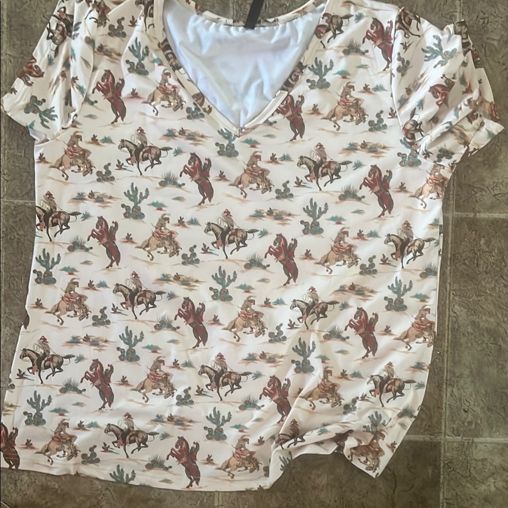 Cowboy Print Short Sleeve Tee